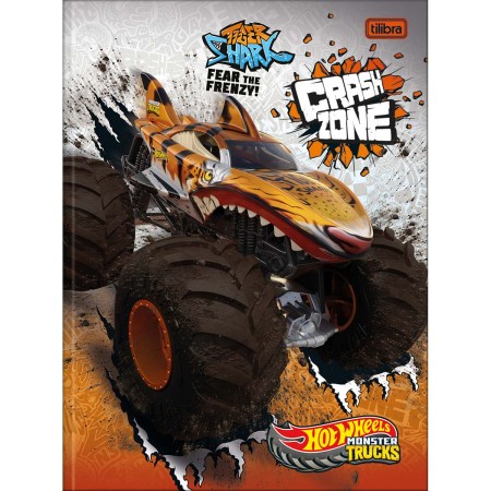 Foto ilustrativa Caderno Brochura Capa Dura Universitário Hot Wheels 80 Folhas