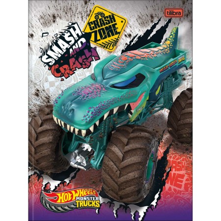 Foto ilustrativa Caderno Brochura Capa Dura Universitário Hot Wheels 80 Folhas