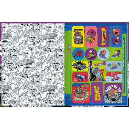 Foto ilustrativa Caderno Brochura Capa Dura Universitário Hot Wheels Skate 80 Folhas