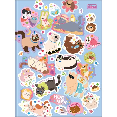 Foto ilustrativa Caderno Brochura Capa Dura Universitário Hug Me 80 Folhas