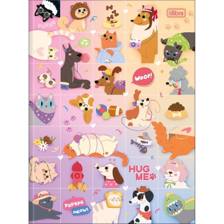 Foto ilustrativa Caderno Brochura Capa Dura Universitário Hug Me 80 Folhas