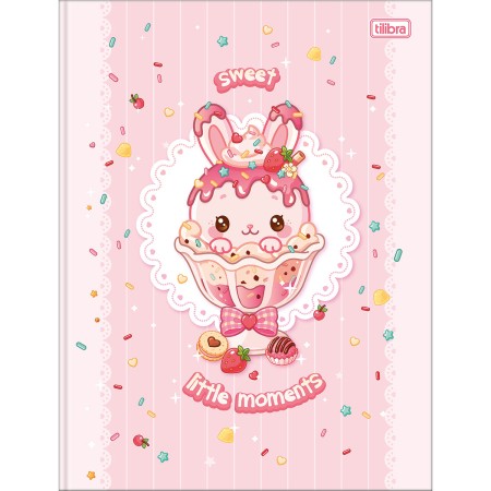 Foto ilustrativa Caderno Brochura Capa Dura Universitário Ice Cute 80 Folhas