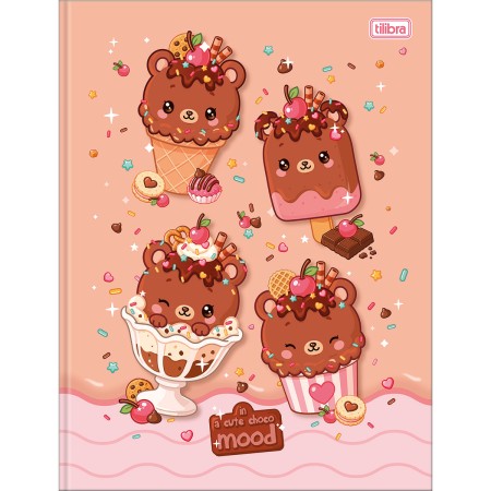 Foto ilustrativa Caderno Brochura Capa Dura Universitário Ice Cute 80 Folhas