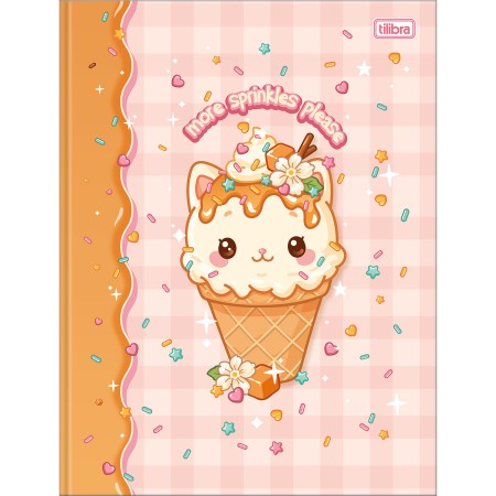 Foto ilustrativa Caderno Brochura Capa Dura Universitário Ice Cute 80 Folhas