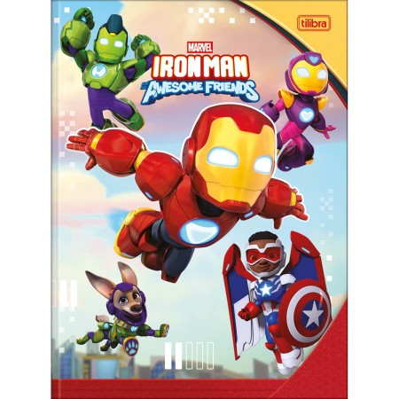 Foto ilustrativa Caderno Brochura Capa Dura Universitário Iron Man 80 Folhas