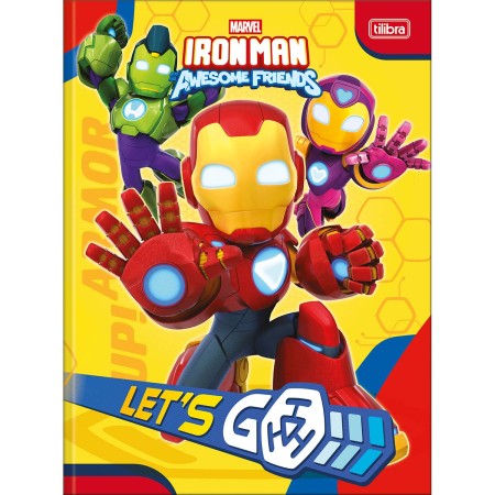 Foto ilustrativa Caderno Brochura Capa Dura Universitário Iron Man 80 Folhas