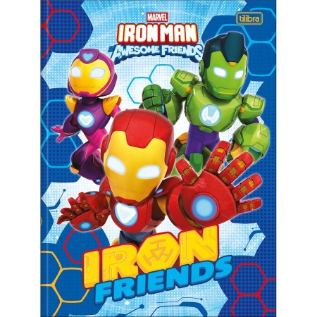 Foto ilustrativa Caderno Brochura Capa Dura Universitário Iron Man 80 Folhas