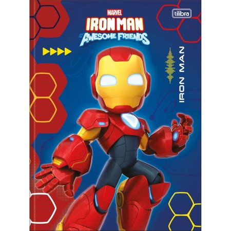 Foto ilustrativa Caderno Brochura Capa Dura Universitário Iron Man 80 Folhas