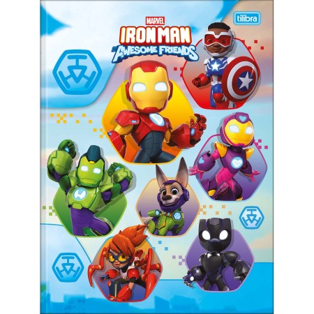 Foto ilustrativa Caderno Brochura Capa Dura Universitário Iron Man 80 Folhas