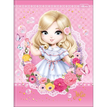 Foto ilustrativa Caderno Brochura Capa Dura Universitário Jolie 80 Folhas