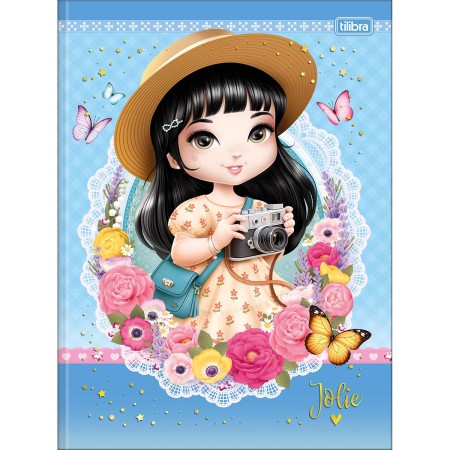 Foto ilustrativa Caderno Brochura Capa Dura Universitário Jolie 80 Folhas