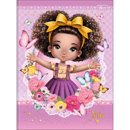 Foto ilustrativa Caderno Brochura Capa Dura Universitário Jolie 80 Folhas