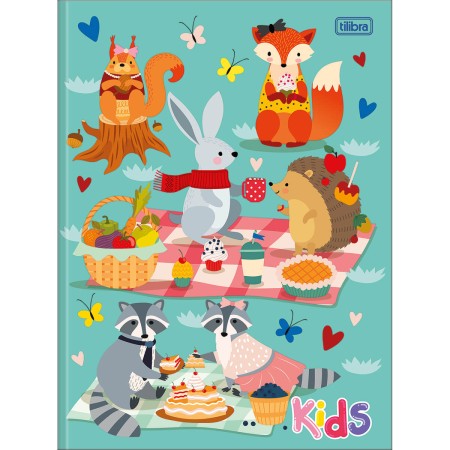 Foto ilustrativa Caderno Brochura Capa Dura Universitário Kids Feminino 48 Folhas