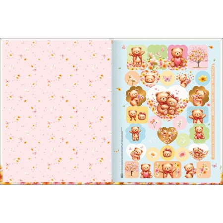 Foto ilustrativa Caderno Brochura Capa Dura Universitário Love Bears 80 Folhas