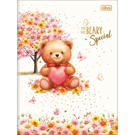 Foto ilustrativa Caderno Brochura Capa Dura Universitário Love Bears 80 Folhas