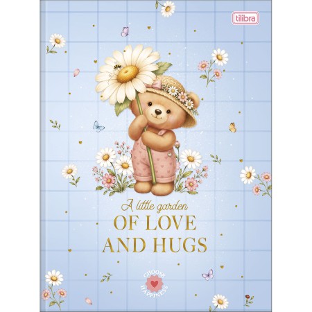 Foto ilustrativa Caderno Brochura Capa Dura Universitário Love Bears 80 Folhas