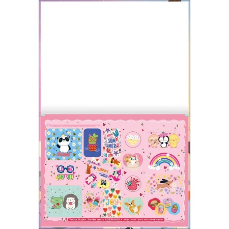 Foto ilustrativa Caderno Brochura Capa Dura Universitário Meia Pauta Ao Alto Hug Me 40 Folhas