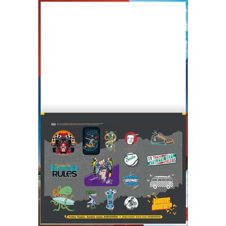 Foto ilustrativa Caderno Brochura Capa Dura Universitário Meia Pauta Ao Alto X-Racing 40 Folhas
