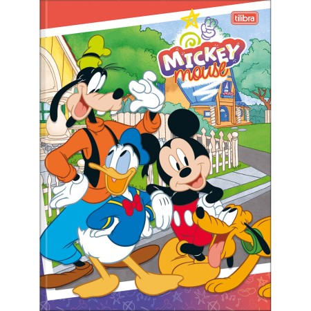 Caderno Brochura Capa Dura Universitário Mickey 80 Folhas - Mickey