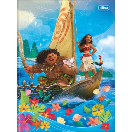 Foto ilustrativa Caderno Brochura Capa Dura Universitário Moana 80 Folhas