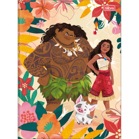 Foto ilustrativa Caderno Brochura Capa Dura Universitário Moana 80 Folhas