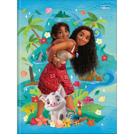 Foto ilustrativa Caderno Brochura Capa Dura Universitário Moana 80 Folhas
