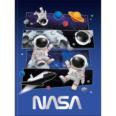 Foto ilustrativa Caderno Brochura Capa Dura Universitário Nasa 80 Folhas