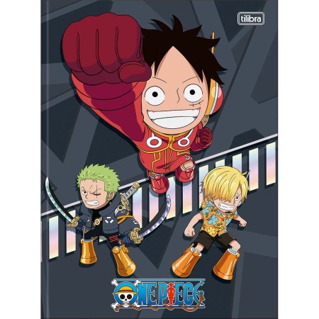 Foto ilustrativa Caderno Brochura Capa Dura Universitário One Piece 48 Folhas