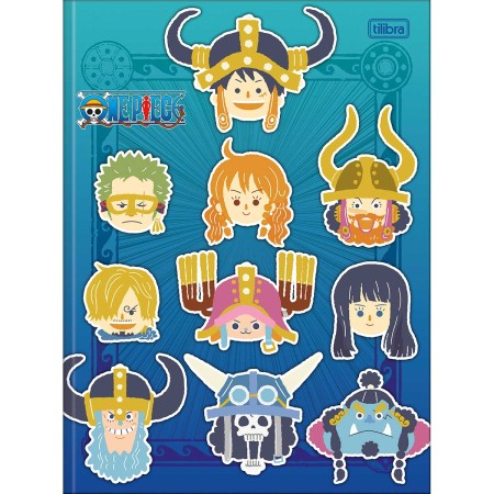 Foto ilustrativa Caderno Brochura Capa Dura Universitário One Piece 80 Folhas