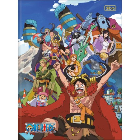 Foto ilustrativa Caderno Brochura Capa Dura Universitário One Piece 80 Folhas