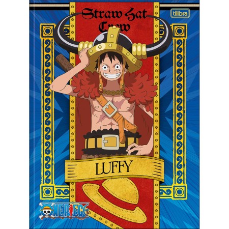 Foto ilustrativa Caderno Brochura Capa Dura Universitário One Piece 80 Folhas