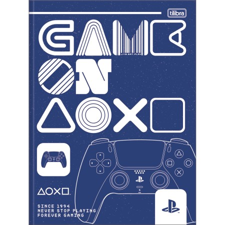 Foto ilustrativa Caderno Brochura Capa Dura Universitário PlayStation 80 Folhas