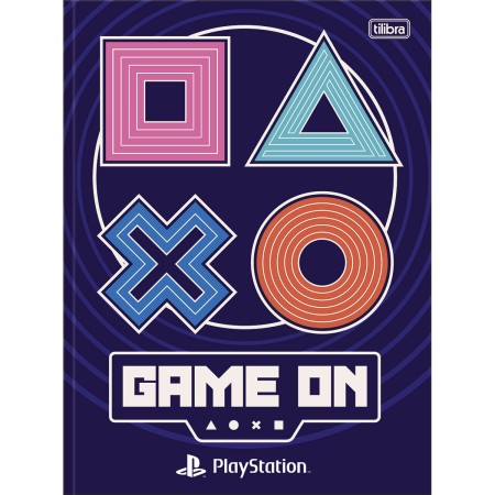 Foto ilustrativa Caderno Brochura Capa Dura Universitário PlayStation 80 Folhas