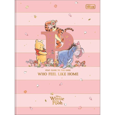 Foto ilustrativa Caderno Brochura Capa Dura Universitário Pooh 80 Folhas