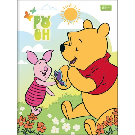Foto ilustrativa Caderno Brochura Capa Dura Universitário Pooh 80 Folhas