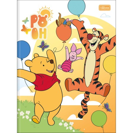 Foto ilustrativa Caderno Brochura Capa Dura Universitário Pooh 80 Folhas