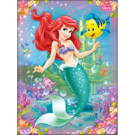 Foto ilustrativa Caderno Brochura Capa Dura Universitário Princesas 80 Folhas