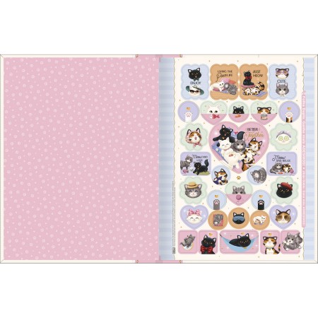 Foto ilustrativa Caderno Brochura Capa Dura Universitário Purrfect Cats 80 Folhas