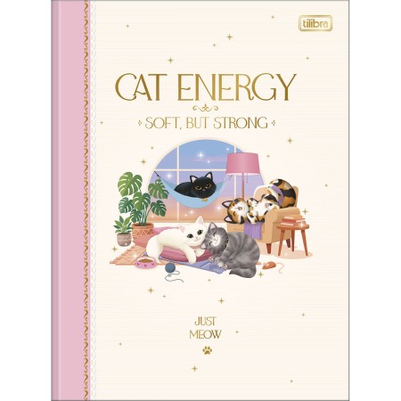 Foto ilustrativa Caderno Brochura Capa Dura Universitário Purrfect Cats 80 Folhas