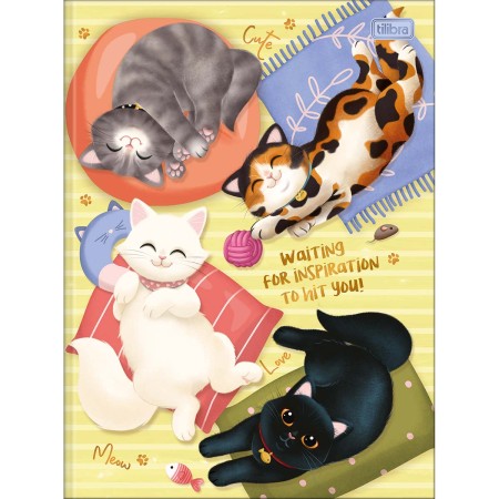 Foto ilustrativa Caderno Brochura Capa Dura Universitário Purrfect Cats 80 Folhas