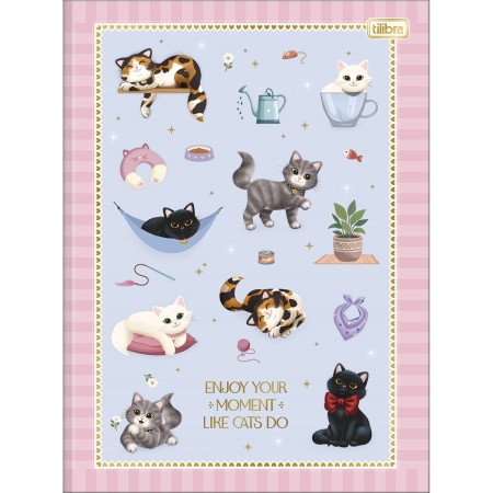 Foto ilustrativa Caderno Brochura Capa Dura Universitário Purrfect Cats 80 Folhas
