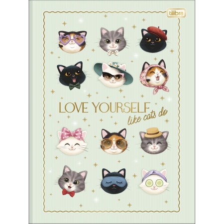 Foto ilustrativa Caderno Brochura Capa Dura Universitário Purrfect Cats 80 Folhas