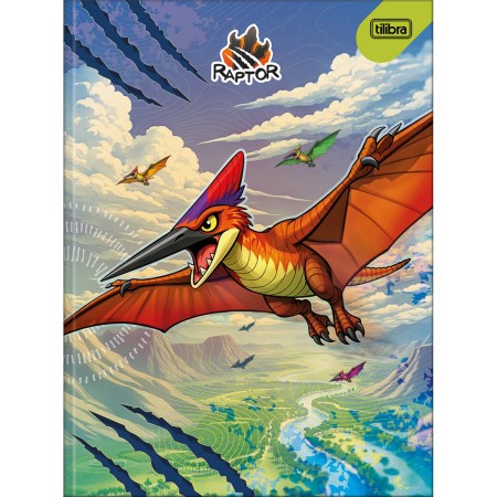 Foto ilustrativa Caderno Brochura Capa Dura Universitário Raptor 80 Folhas