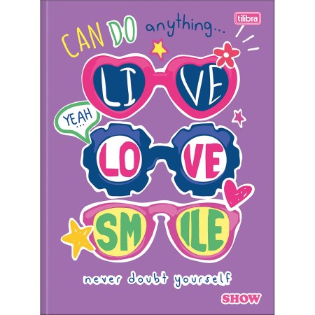 Foto ilustrativa Caderno Brochura Capa Dura Universitário Show Feminino 80 Folhas