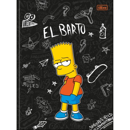 Foto ilustrativa Caderno Brochura Capa Dura Universitário Simpsons 80 Folhas