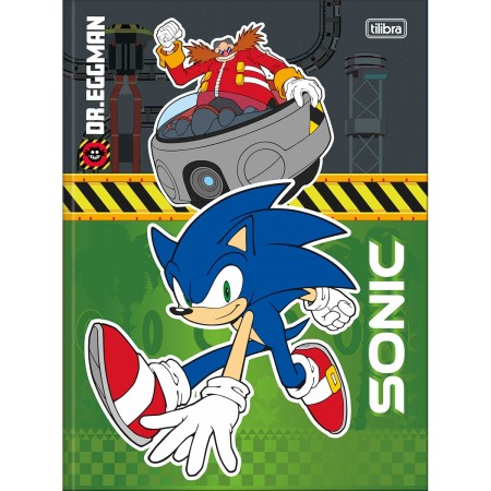 Foto ilustrativa Caderno Brochura Capa Dura Universitário Sonic 48 Folhas