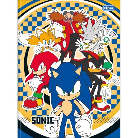Foto ilustrativa Caderno Brochura Capa Dura Universitário Sonic 48 Folhas