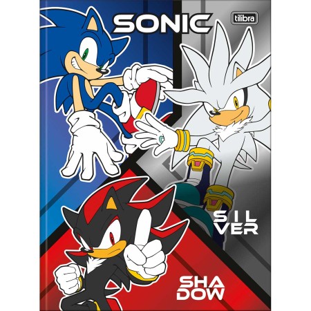 Foto ilustrativa Caderno Brochura Capa Dura Universitário Sonic 80 Folhas