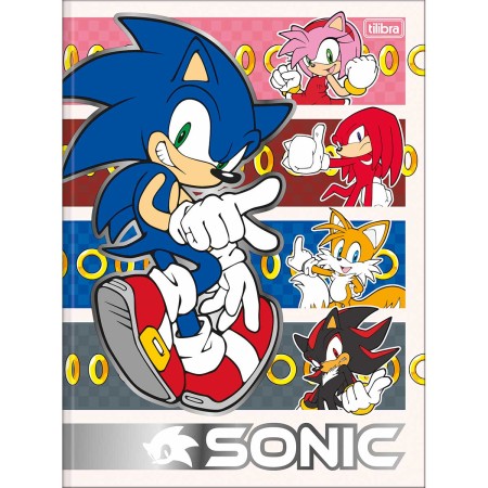 Foto ilustrativa Caderno Brochura Capa Dura Universitário Sonic 80 Folhas