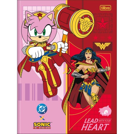Foto ilustrativa Caderno Brochura Capa Dura Universitário Sonic DC 80 Folhas